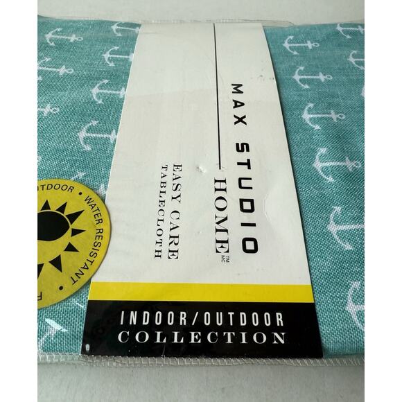 Nautical Anchors Oblong Tablecloth Indoor Outdoor Water & Fade Resistant Max - Picture 10 of 11